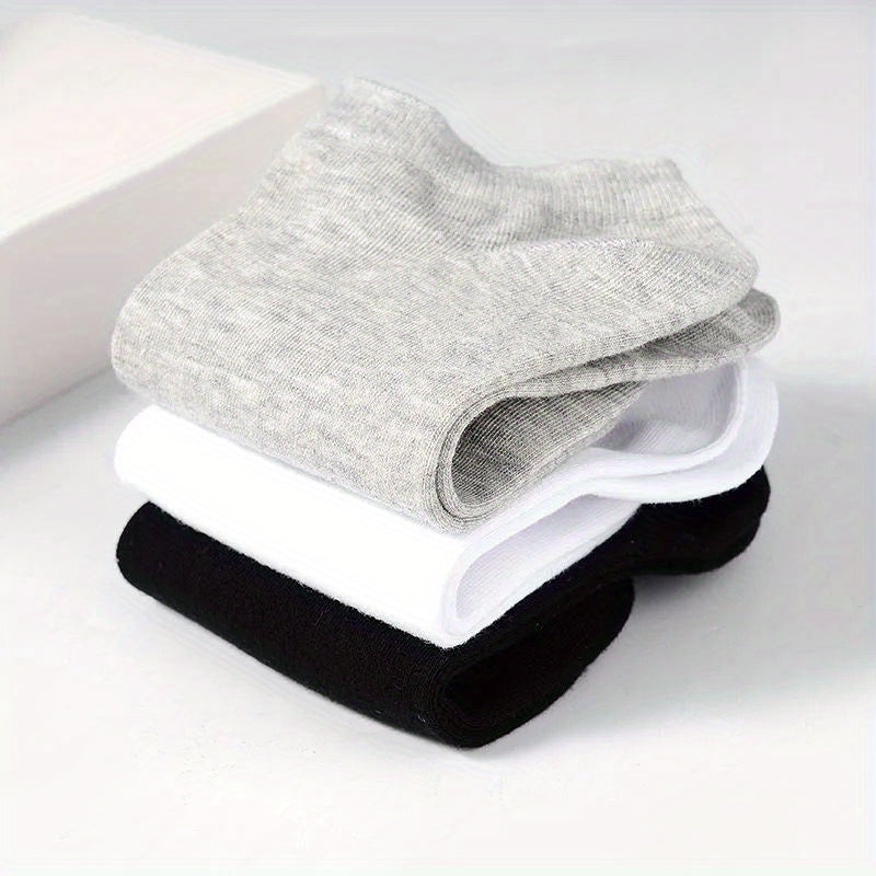 5 Pairs Ankle Socks Solid Cotton Sports Socks Low Cut