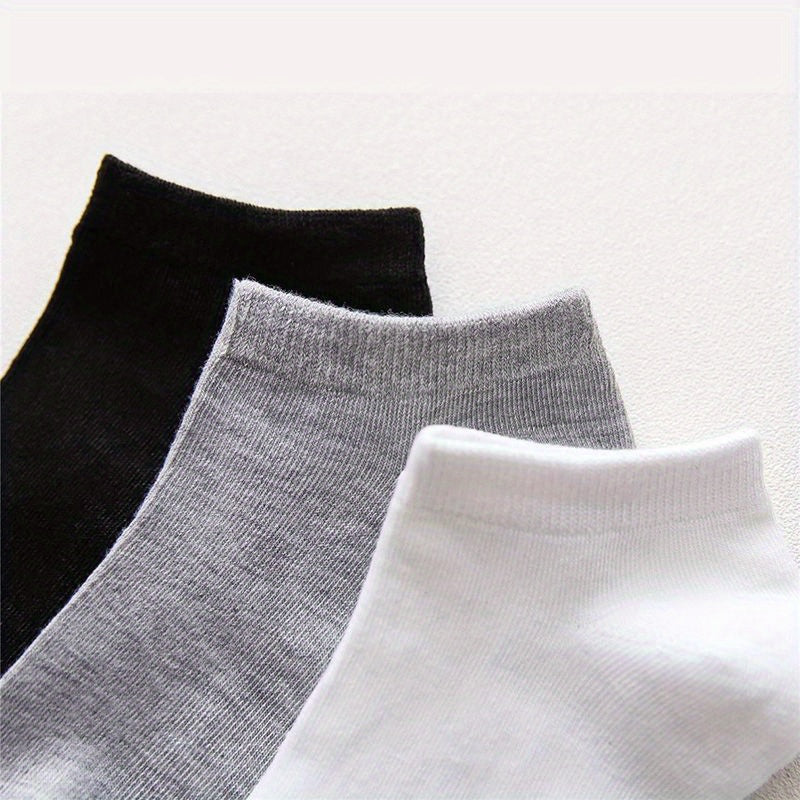 5 Pairs Ankle Socks Solid Cotton Sports Socks Low Cut