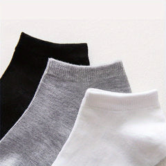 5 Pairs Ankle Socks Solid Cotton Sports Socks Low Cut