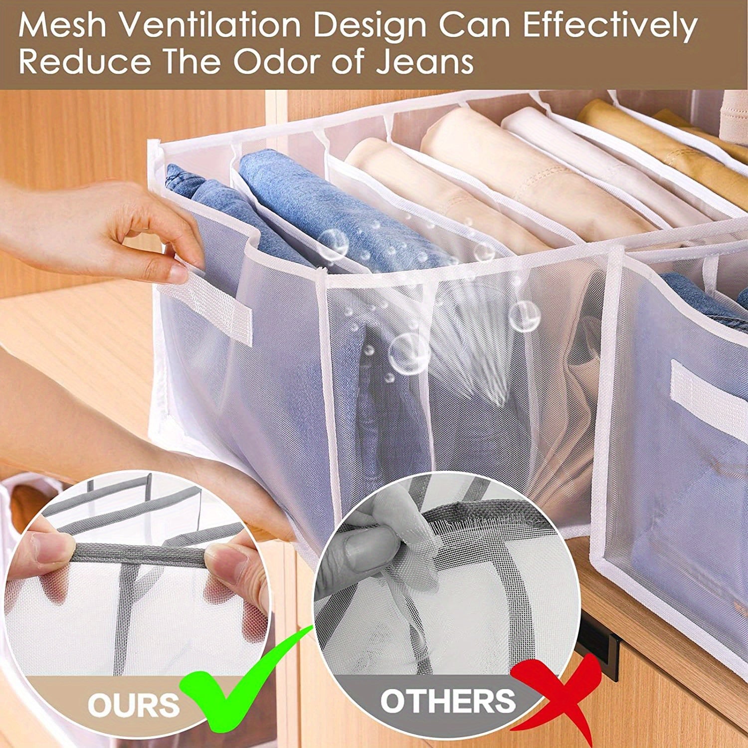 Mesh Leggings Box Drawer Organizer for Clothes Underwear Towels Books Toys