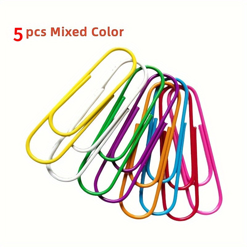 12pcs Multicolored Jumbo Paper Clips 100mm Large Paperclips For Office & School