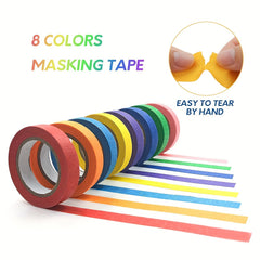 8pcs Rainbow Painter's Tape Children's Art Supplies 1 Masking Tape Small Size