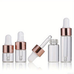 10 Mini Dropper Bottles Aromatherapy Rose Cap Reagent Pipettes Bottles