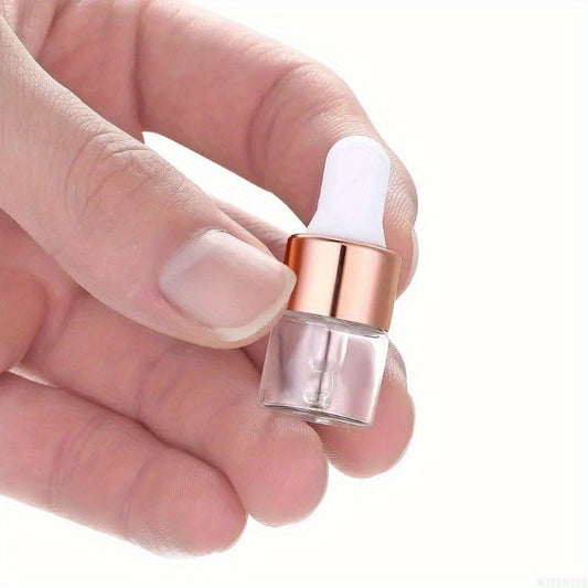 10 Mini Dropper Bottles Aromatherapy Rose Cap Reagent Pipettes Bottles