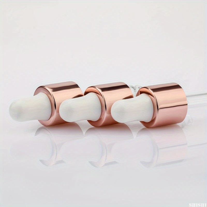 10 Mini Dropper Bottles Aromatherapy Rose Cap Reagent Pipettes Bottles