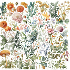 50pcs Cartoon Plant Stickers for Stationery Books Laptops Water Cup