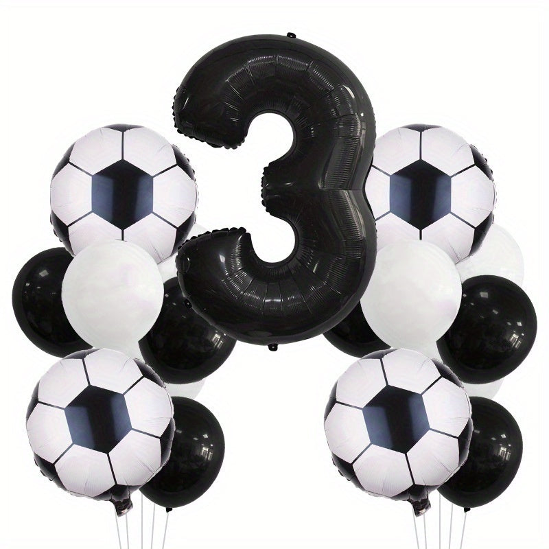 17pcs Football Theme Kids Birthday Party Decor Set