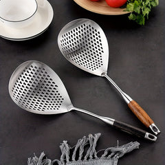 304 Stainless Steel Kitchen Strainer Heat Resistant Skimmer with Long Handle