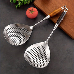 304 Stainless Steel Kitchen Strainer Heat Resistant Skimmer with Long Handle