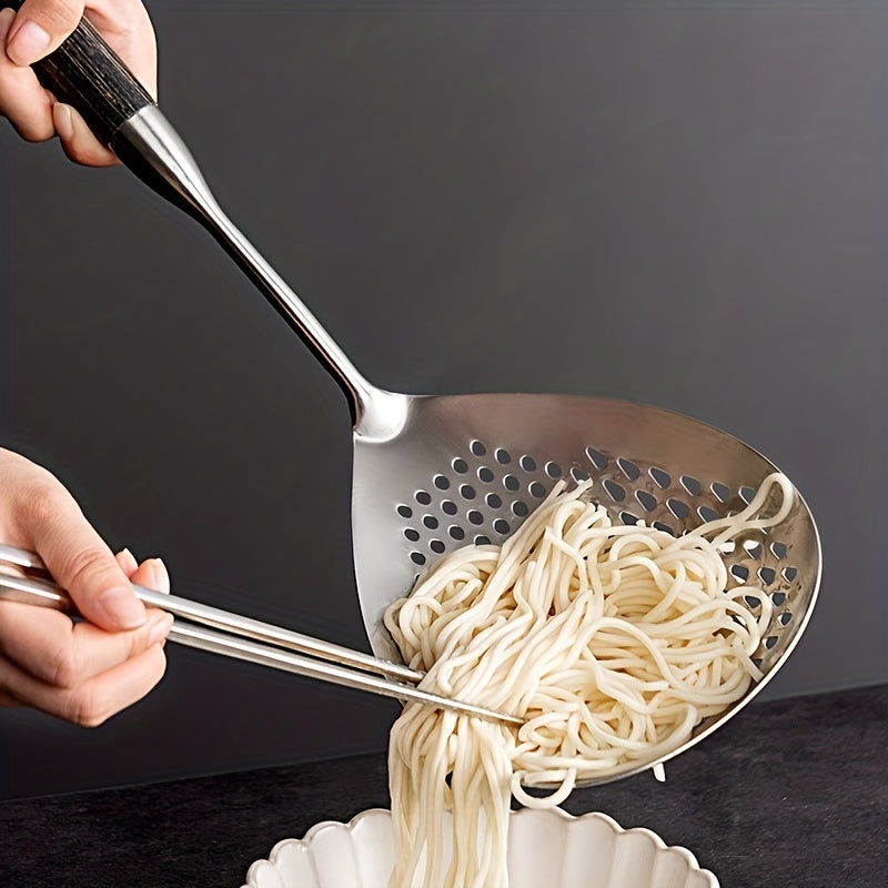304 Stainless Steel Kitchen Strainer Heat Resistant Skimmer with Long Handle
