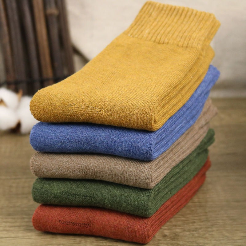 5 Pairs Men's Winter Thick Cotton Velvet Warm Socks