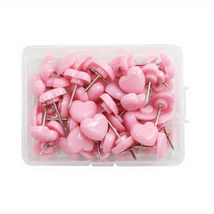 50pcs Plastic Heart Push Pins Cork Board Thumbtack Office School Supplies