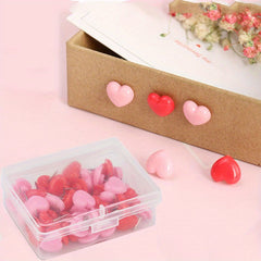 50pcs Plastic Heart Push Pins Cork Board Thumbtack Office School Supplies