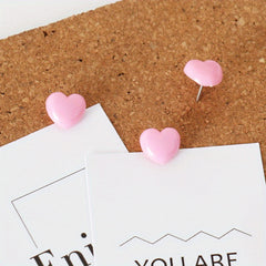 50pcs Plastic Heart Push Pins Cork Board Thumbtack Office School Supplies