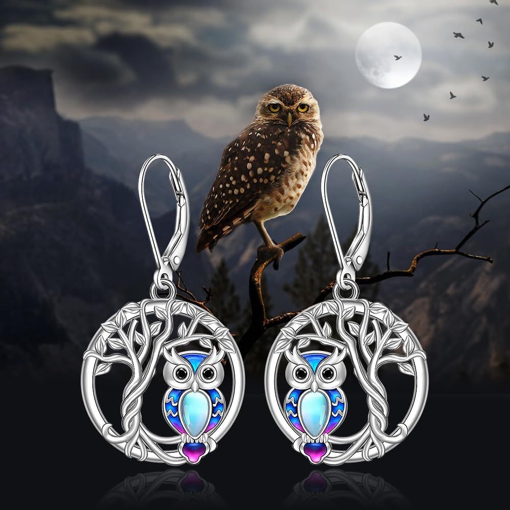 Retro Owl Hollow Pendant Earrings for Women