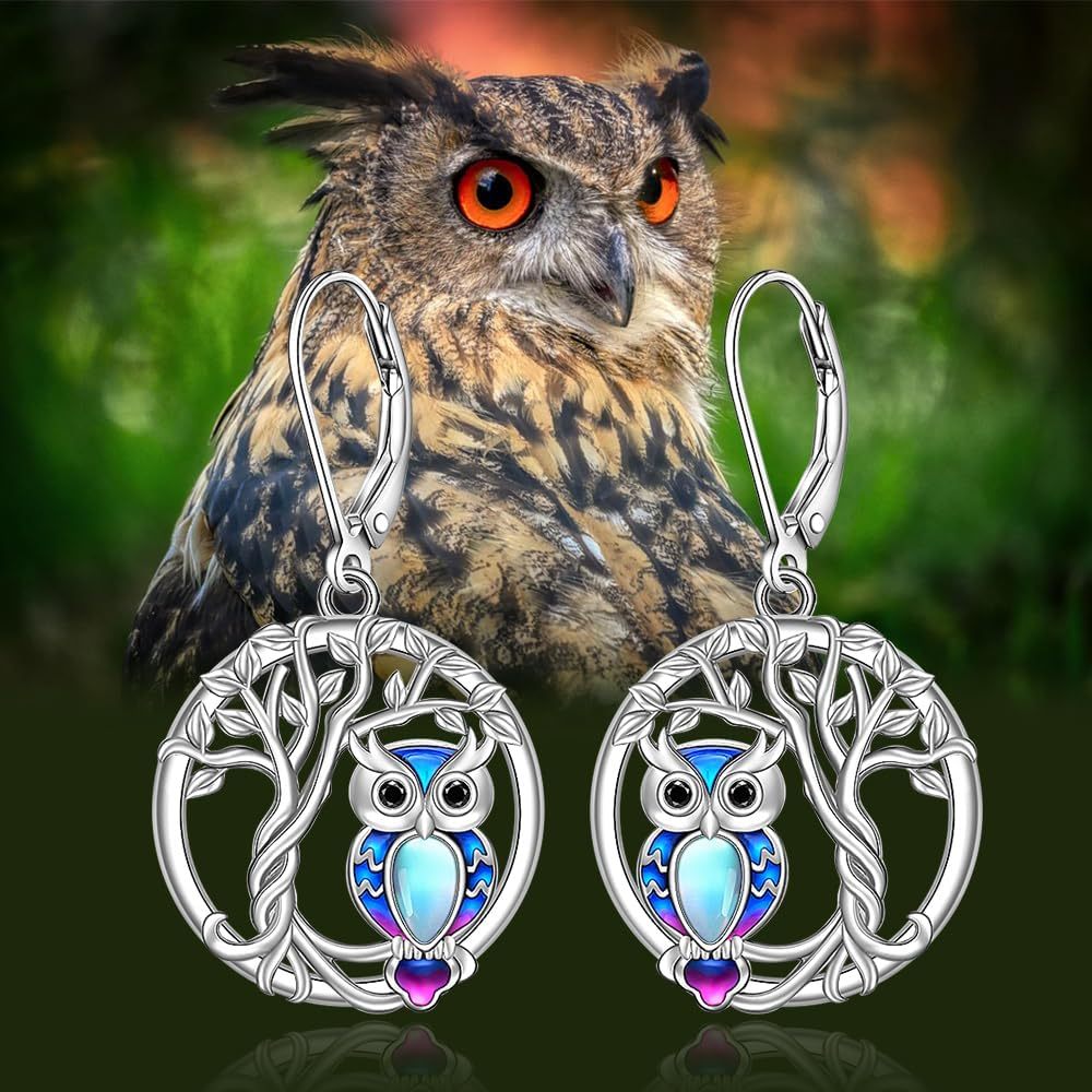 Retro Owl Hollow Pendant Earrings for Women