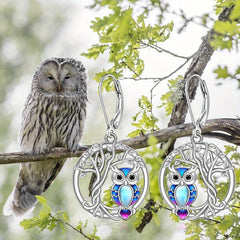 Retro Owl Hollow Pendant Earrings for Women