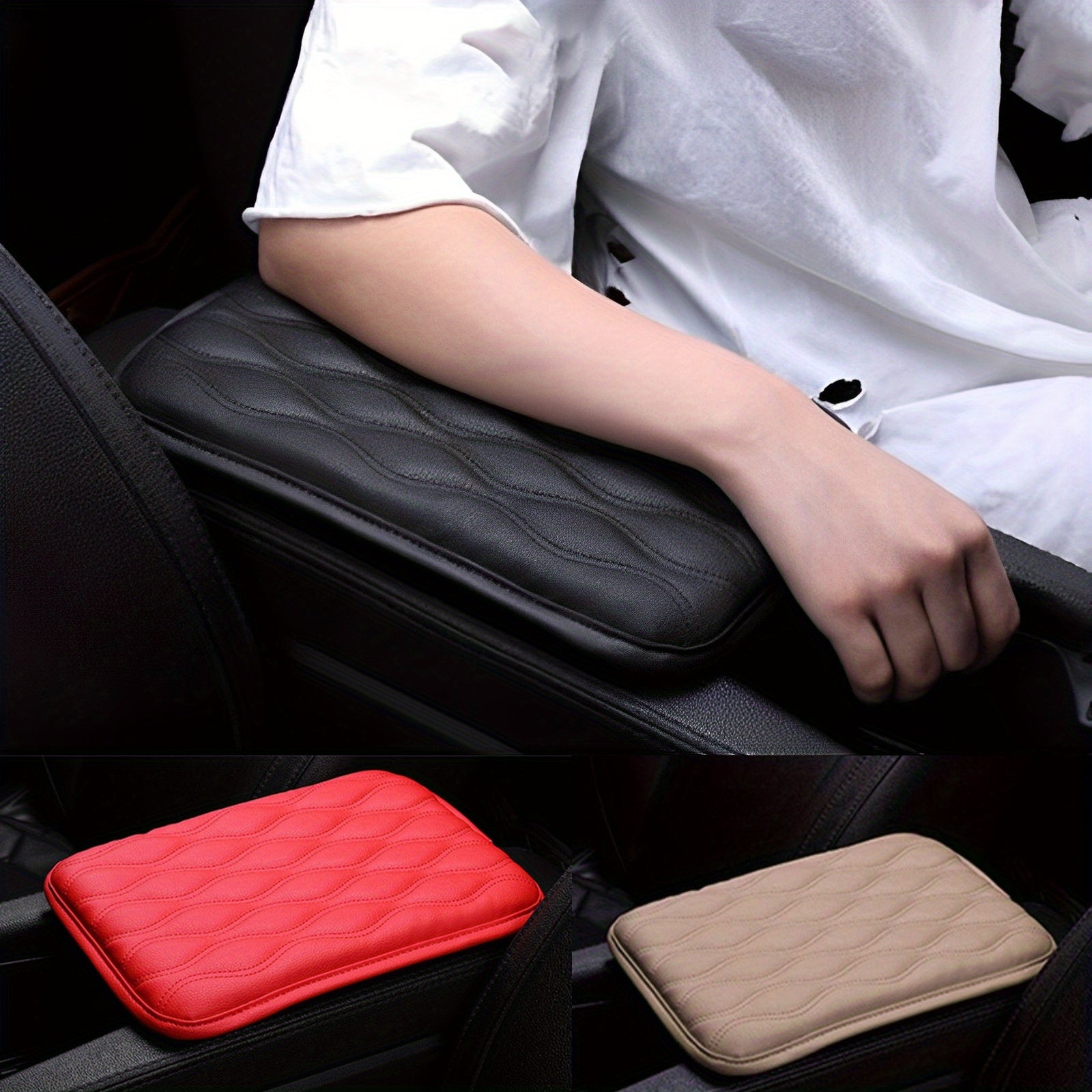 Universal Car Armrest Mat Faux Leather Dust-proof Cushion Cover Protector