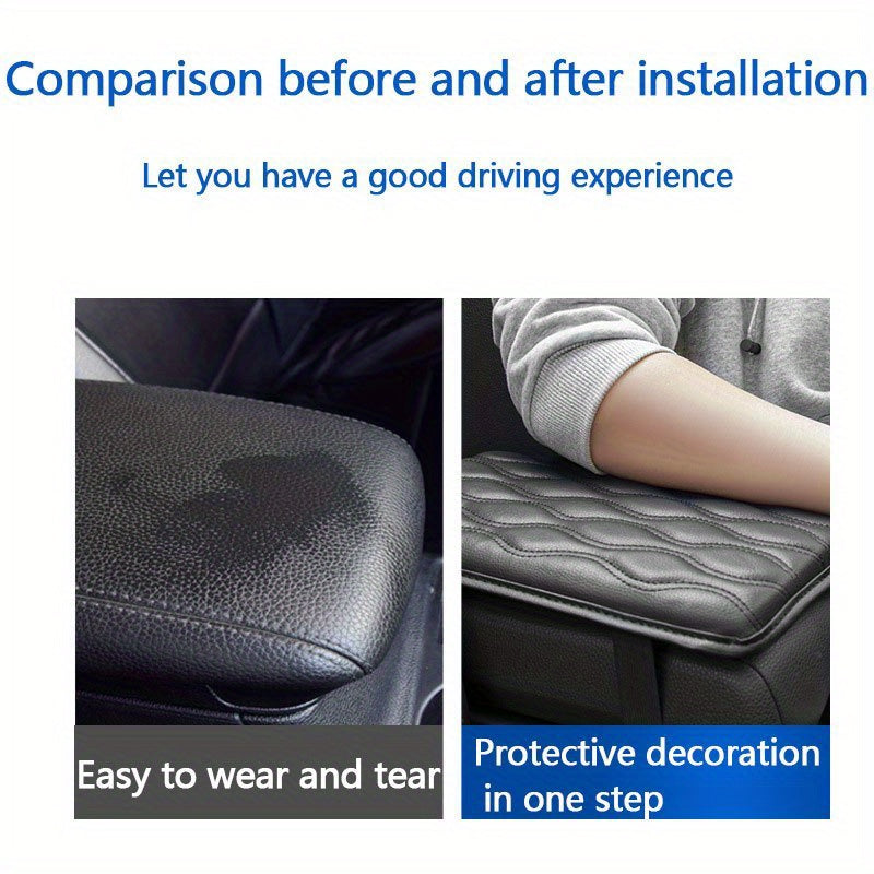 Universal Car Armrest Mat Faux Leather Dust-proof Cushion Cover Protector