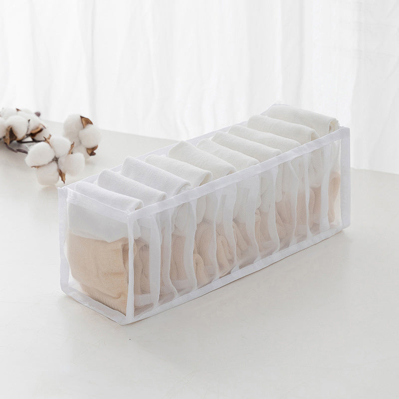 Mesh Drawer Organizer 6-11 Grids Storage Box for Closet