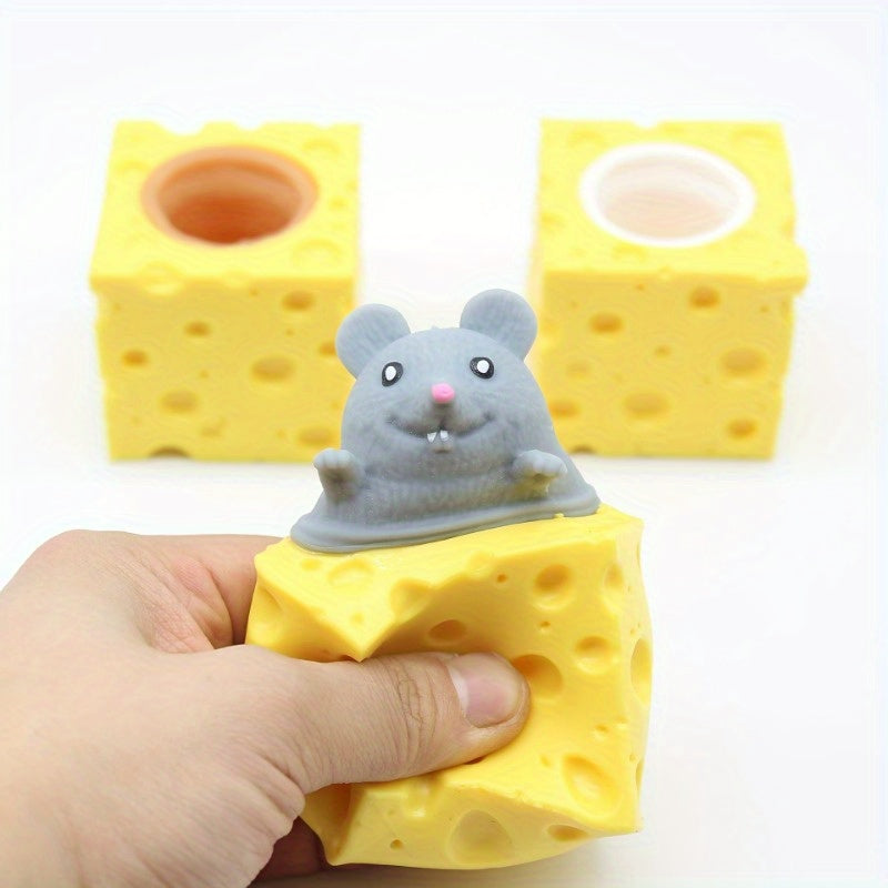 Creative Cheese Mouse Cup Pinch Music Squeeze Squirrel Toy