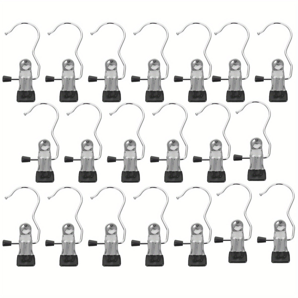 20pcs Stainless Steel Hanger Clips Clothes Pants Wardrobe Organizer