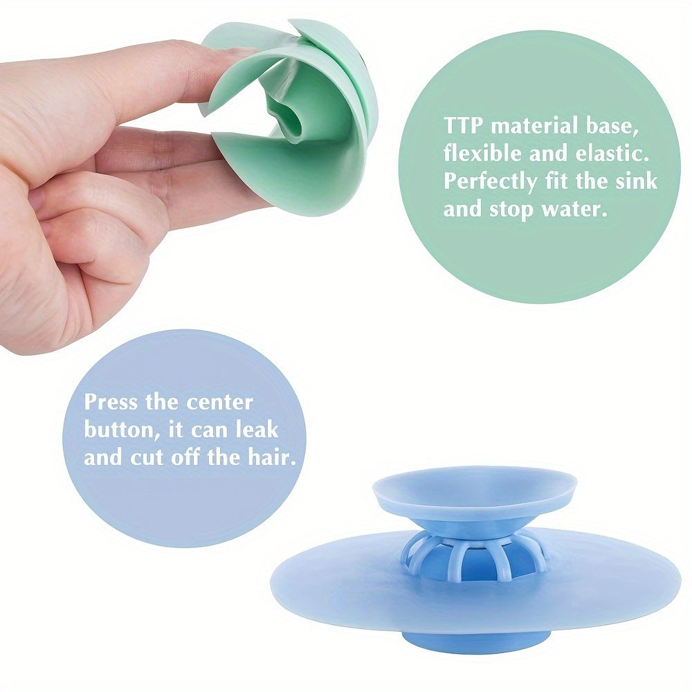 Silicone Floor Drain Stopper Bathroom Hair Catcher Press Water