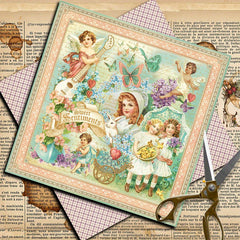 12pcs Retro Flower Cluster Paper Journal Decoration DIY Tools Student Stationery