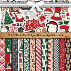 12pcs Large Size Christmas Bakery Paper Retro Journal Decoration Diy Tools