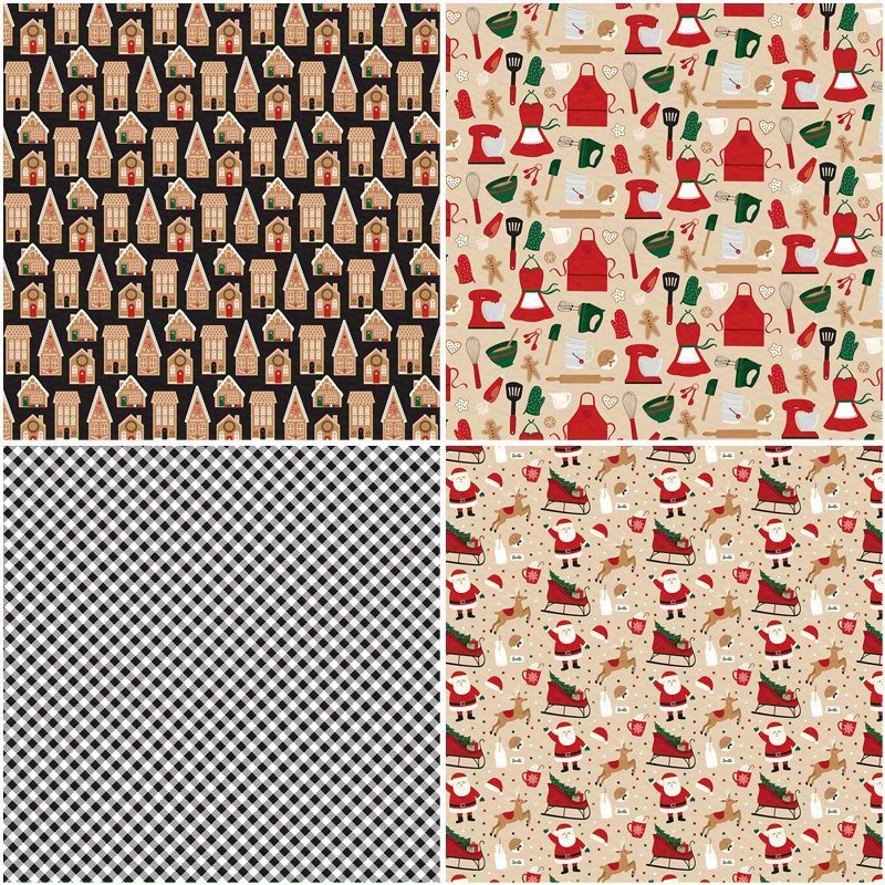 12pcs Large Size Christmas Bakery Paper Retro Journal Decoration Diy Tools