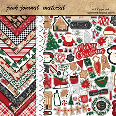 12pcs Large Size Christmas Bakery Paper Retro Journal Decoration Diy Tools