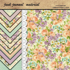 12pcs Large Flowering Shrubs Paper Retro Journal For Background DIY Gift