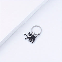 Cartoon Cat Keychain Anti-lost Backpack Keyring Small Pendant