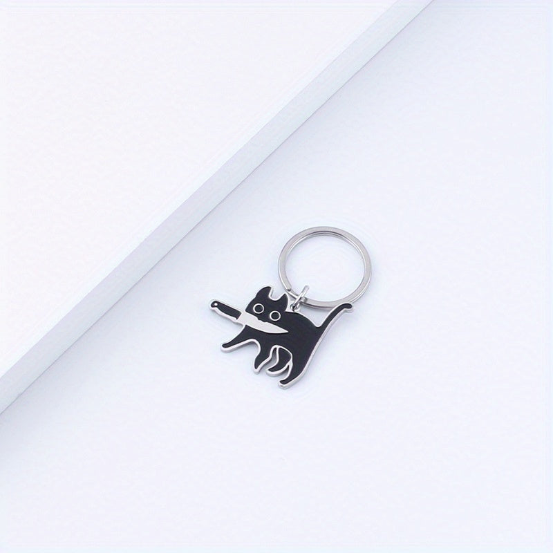 Cartoon Cat Keychain Anti-lost Backpack Keyring Small Pendant