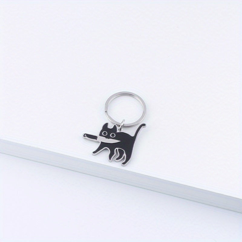Cartoon Cat Keychain Anti-lost Backpack Keyring Small Pendant