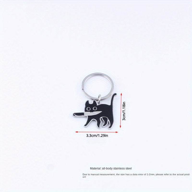Cartoon Cat Keychain Anti-lost Backpack Keyring Small Pendant