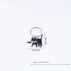 Cartoon Cat Keychain Anti-lost Backpack Keyring Small Pendant