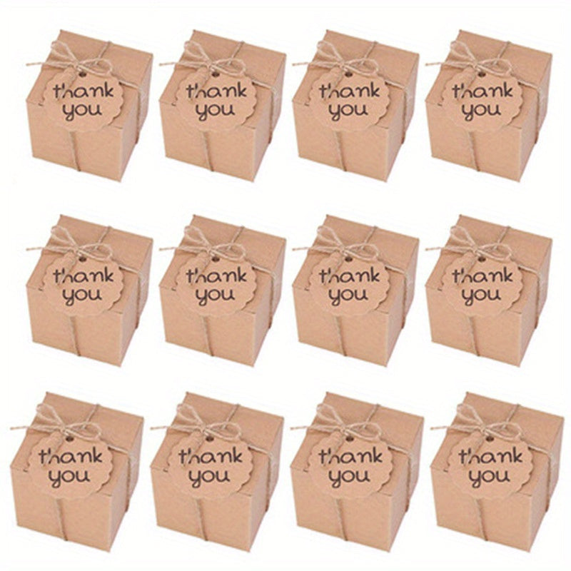 Mini Cowhide Decorative Paper DIY Candy Box for Weddings