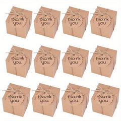 Mini Cowhide Decorative Paper DIY Candy Box for Weddings