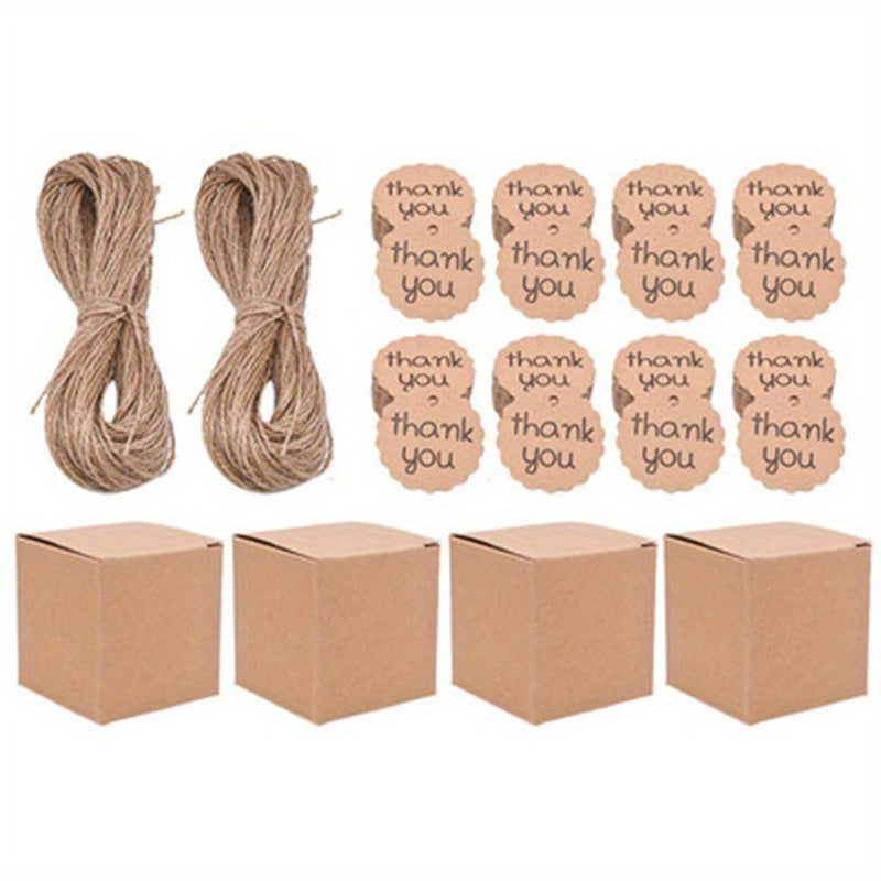 Mini Cowhide Decorative Paper DIY Candy Box for Weddings