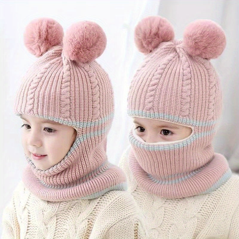 Baby Thickened Knitted Hat with Face and Ear Protection