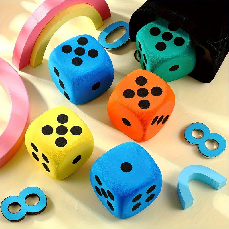 1pc Rounded Point Six Sided Interesting Dice Teaching Aid Toy Foam Square Dice