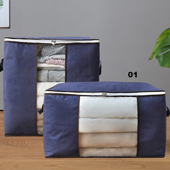 Large Capacity Clothes Storage Bag Thick Fabric Organizer Foldable Clear