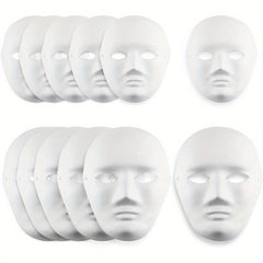 10pcs DIY Full Face Masks Paintable Paper Mask Masquerade Party Masks