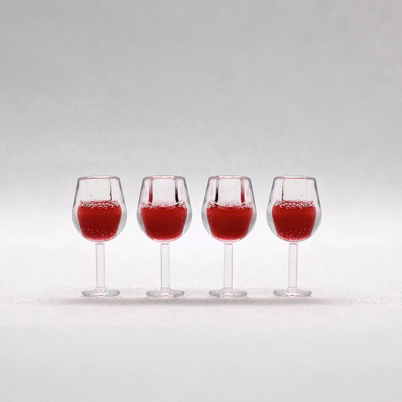 4pcs Dollhouse Wine Glasses 1 12 Mini Dollhouse Cocktail Glasses