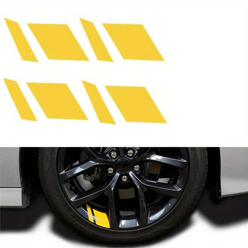 Reflective Car Wheel Rim Vinyl Stickers - Set of 4