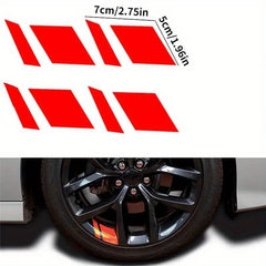 Reflective Car Wheel Rim Vinyl Stickers - Set of 4