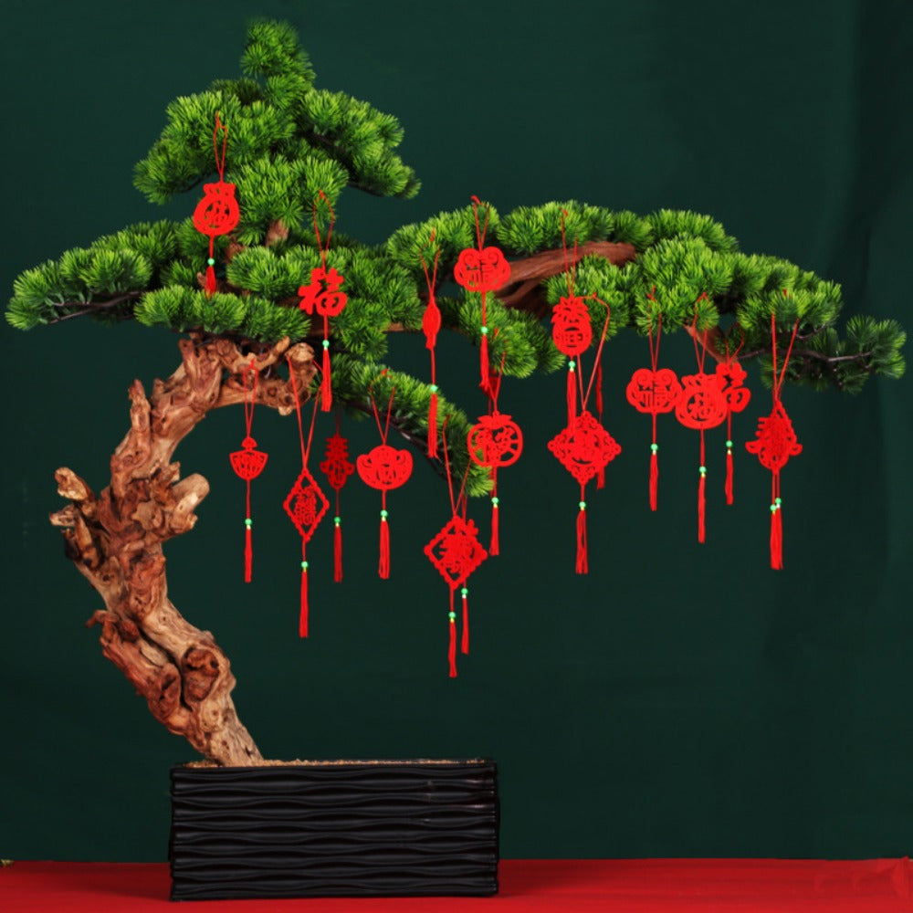 6pcs Red Lanterns Decoration Chinese New Year Pendants Spring Hanging Ornament