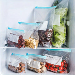 25pcs Reusable Food Storage Bags Silicone Freezer Bags Leak Proof BPA