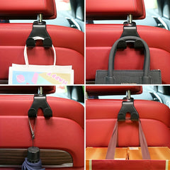 2pcs Car Hook Back Seat Hanging Double Hook Small Hook